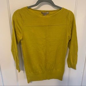 Chartreuse Banana Republic Crew Neck 3/4 Sweater